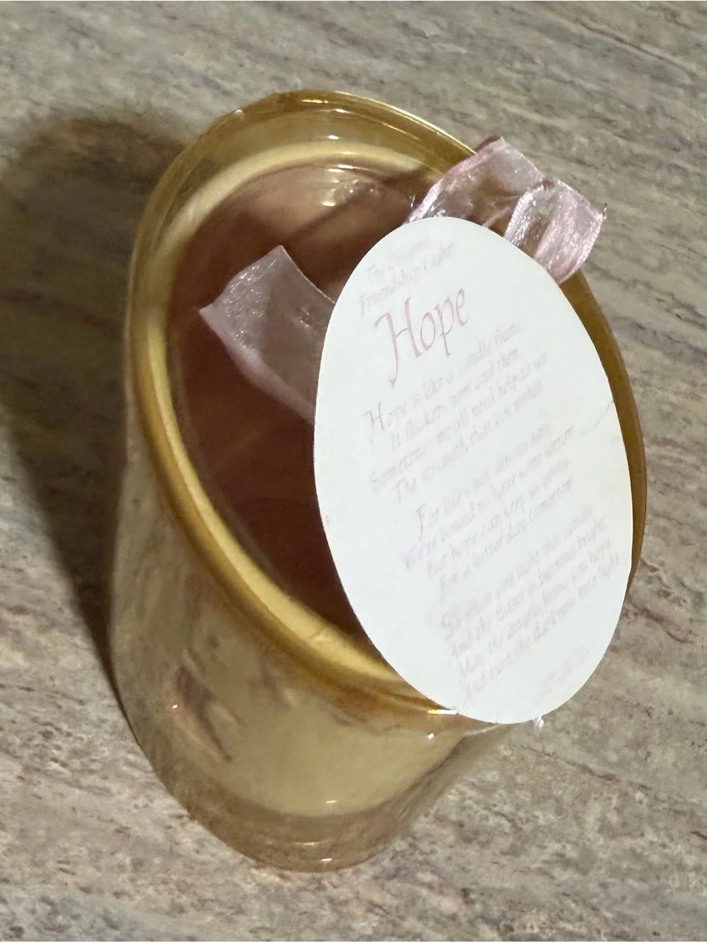 NWT Wax Accessories Pink Ribbon Decorative Candle for Cancer Awareness